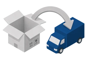 KS Icon für Transport, Karton in den Transporter