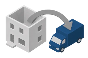 KS Icon für Umzug, Haus in den Umzugswagen